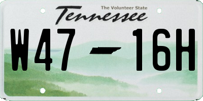 TN license plate W4716H