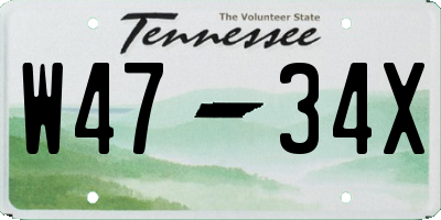 TN license plate W4734X