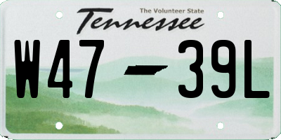 TN license plate W4739L
