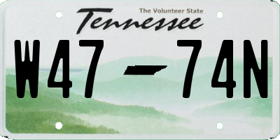 TN license plate W4774N