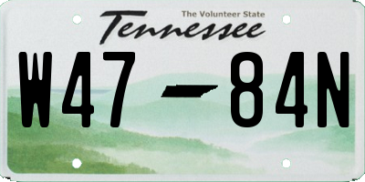 TN license plate W4784N