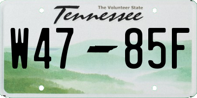 TN license plate W4785F