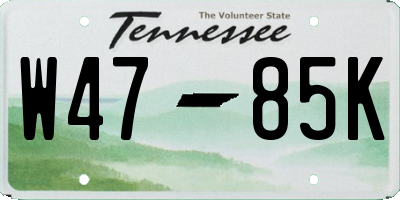 TN license plate W4785K