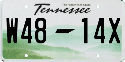 TN license plate W4814X