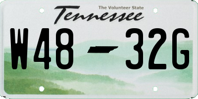 TN license plate W4832G
