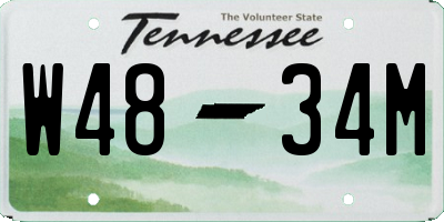 TN license plate W4834M