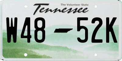 TN license plate W4852K