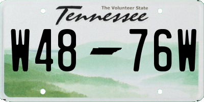 TN license plate W4876W