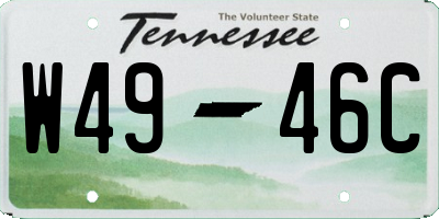 TN license plate W4946C
