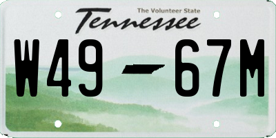 TN license plate W4967M
