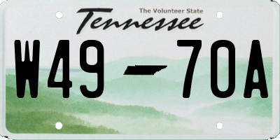 TN license plate W4970A