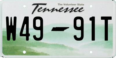 TN license plate W4991T