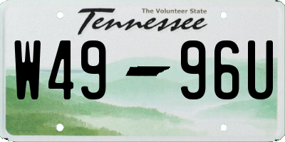 TN license plate W4996U