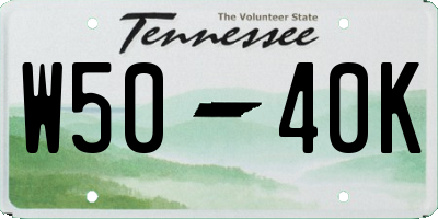 TN license plate W5040K