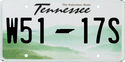 TN license plate W5117S