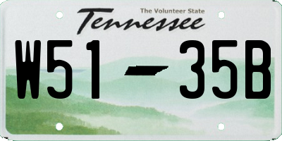 TN license plate W5135B