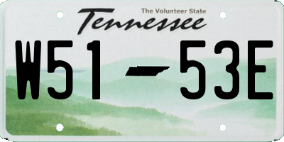 TN license plate W5153E