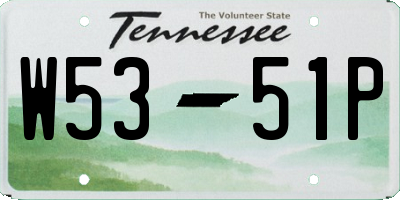 TN license plate W5351P