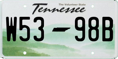 TN license plate W5398B