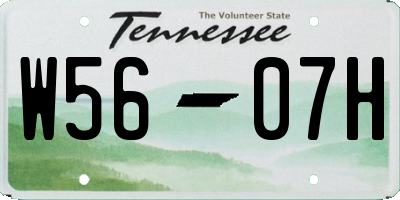 TN license plate W5607H
