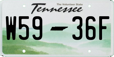 TN license plate W5936F