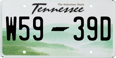 TN license plate W5939D