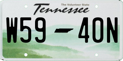 TN license plate W5940N