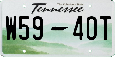 TN license plate W5940T