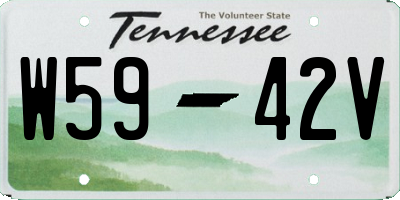 TN license plate W5942V