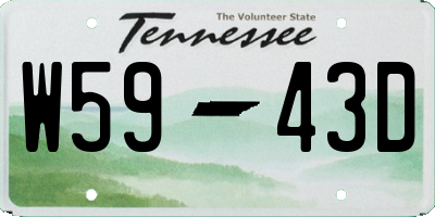 TN license plate W5943D