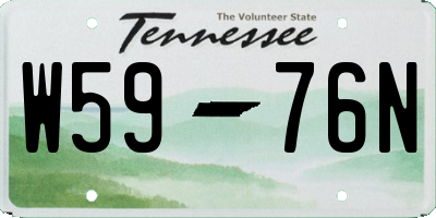 TN license plate W5976N