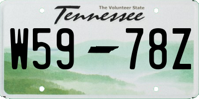 TN license plate W5978Z