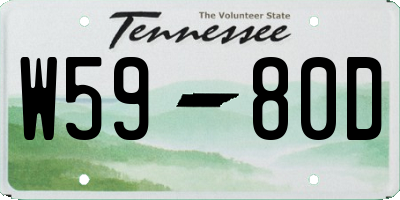 TN license plate W5980D