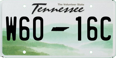 TN license plate W6016C