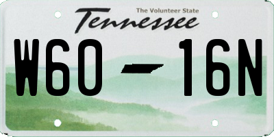 TN license plate W6016N