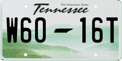 TN license plate W6016T