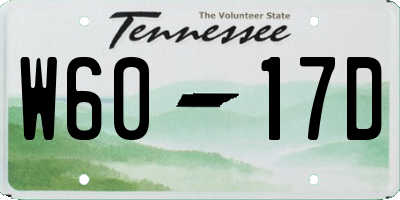 TN license plate W6017D
