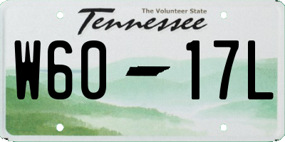 TN license plate W6017L
