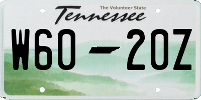TN license plate W6020Z