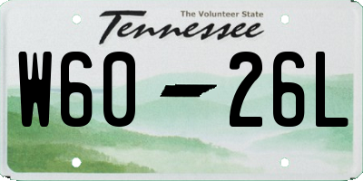 TN license plate W6026L