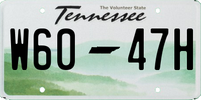 TN license plate W6047H