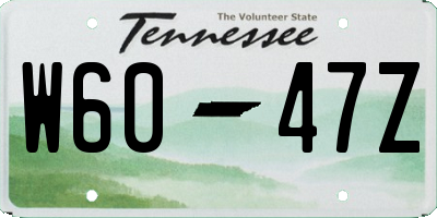 TN license plate W6047Z
