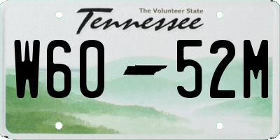 TN license plate W6052M