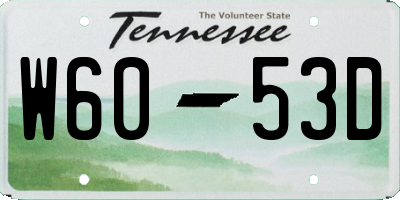 TN license plate W6053D