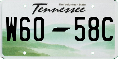 TN license plate W6058C