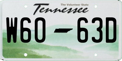 TN license plate W6063D