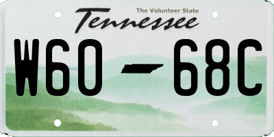 TN license plate W6068C