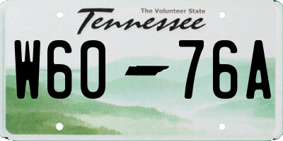 TN license plate W6076A