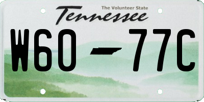 TN license plate W6077C