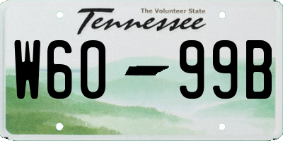 TN license plate W6099B